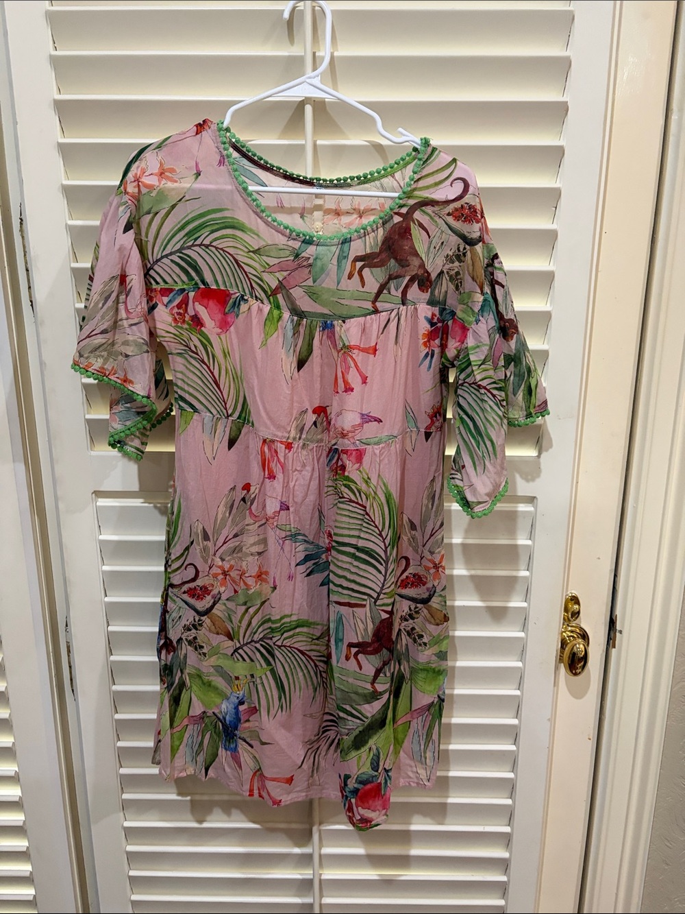 Uncle Frank Floral Pink Tropical Print Women's Dress.Size XS